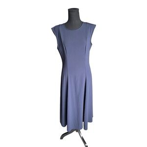 Ann Taylor Navy Blue Midi Sheath Dress Size 8 Preppy Old Money Ivy League Style